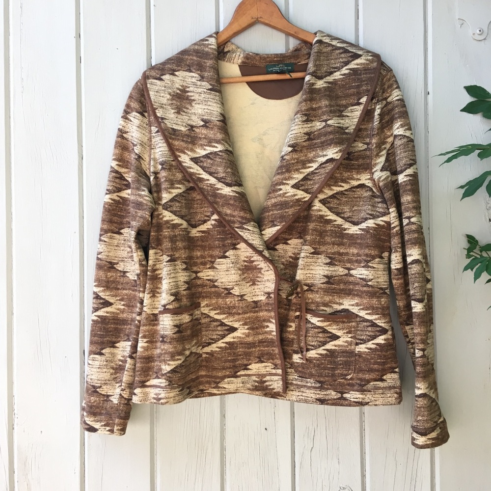 Ralph Lauren Brown Patterned Cardigan